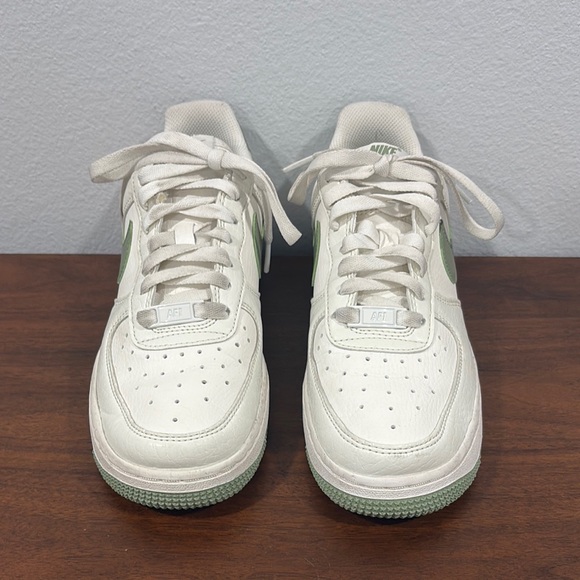 Nike Air Force 1 Cream and Olive Sneakers - Picture 2 of 9